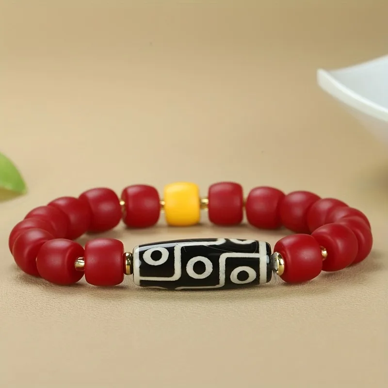 

Men's Natural Tibetan Dzi Bead Bracelet, Men's and Women's Retro Accessories