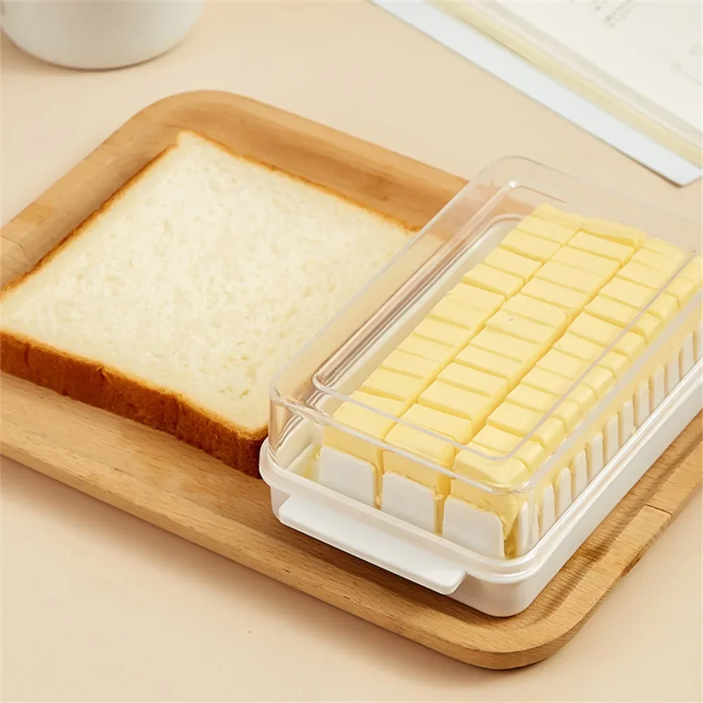 Breakfast Butter Cutting Knife Storage Box Kitchen Accessories Refrigerator Crisper Accurately Separate Uniform Size