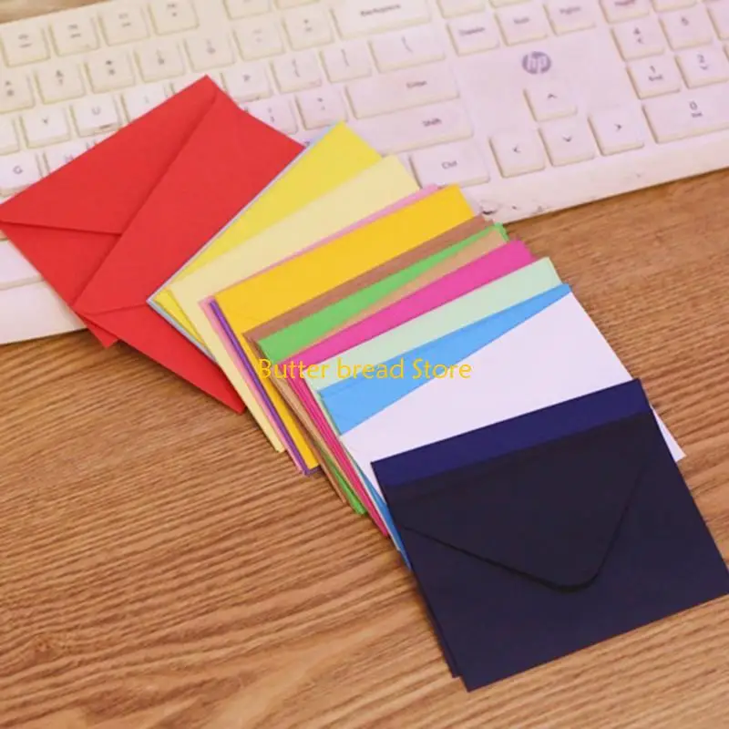 W89C 10 Pieces Colored Mailing Envelope Blank Thank You Cards DIY Envelope for Office Invoices Letters Invitations