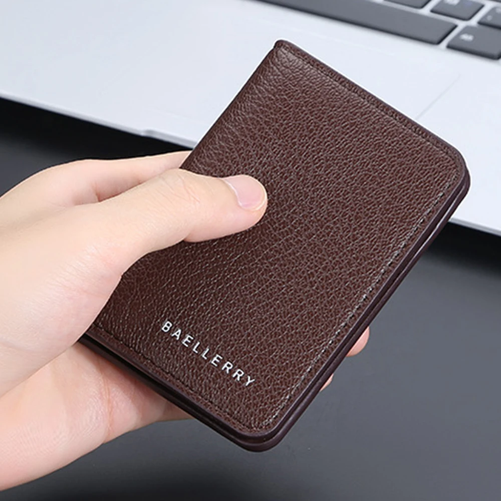 

Lychee Partern PU Leather Card Holder Bag Folding Men's Wallet Mini Slim Credit Card Holders Wallet Thin Card Purse Small Bags