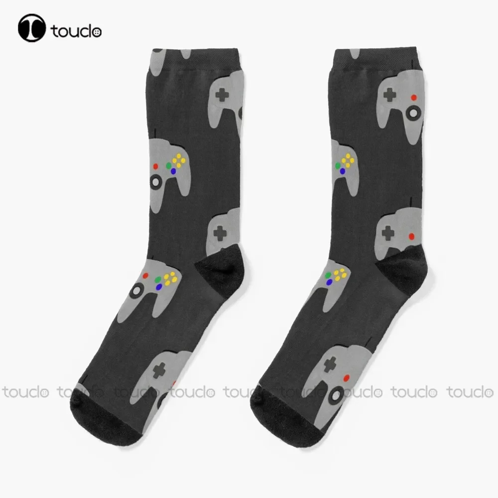 Controller Gaming Console Gamepad Socks Black Mens Socks Personalized Custom Unisex Adult Teen Youth Socks 360° Digital Print