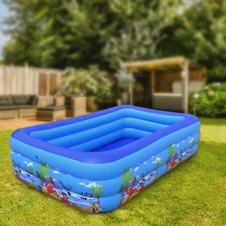 Big Capacity Family Inflatable Pool for Kids, Adults, Blow Up PVC Swimming Pool for Indoor Outdoor Camping Backyard Water Party
