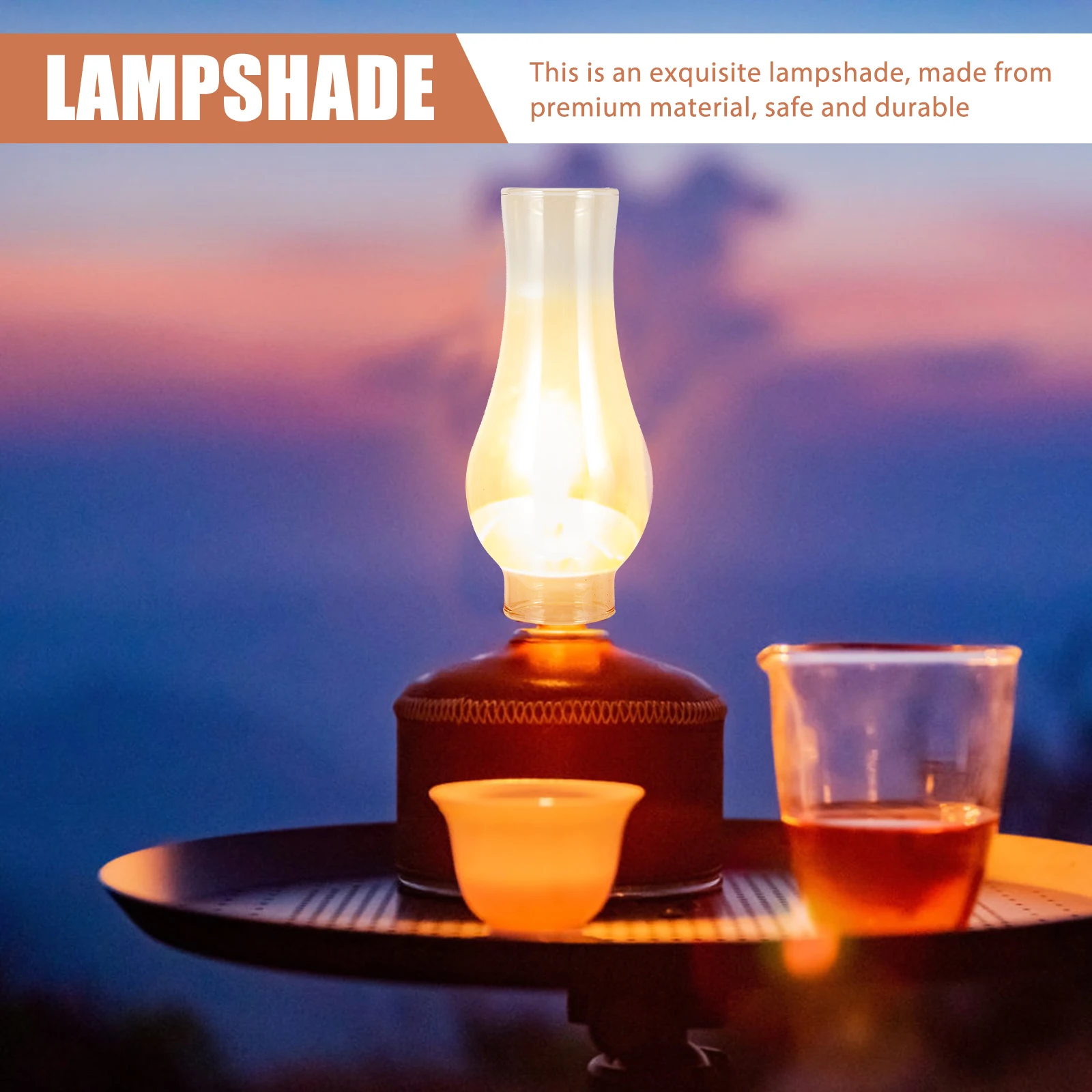 

Retro Glass Lampshade Exquisite Oil Lamp Cover Heat Resistant Clear Decorative Light Protector