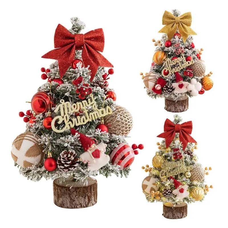 

2023 Christmas Trees Decoration LED Lights Christmas Tree Table Decorations 45cm Merry Christmas Snow Frosted Tree decor