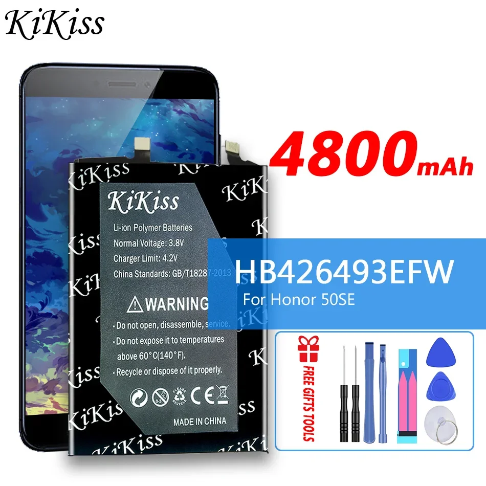 

4800mAh KiKiss Battery HB426493EFW For huawei Honor 50SE Mobile Phone Batteries