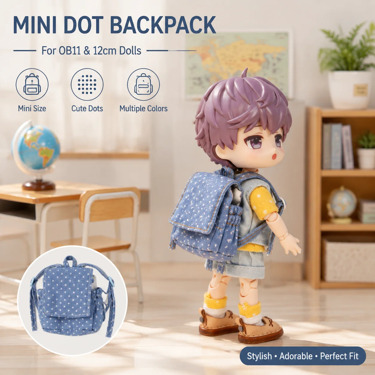 OB11 doll clothes accessories, backpack accessories, outdoor bag accessories, 12 points BJD doll backpack BJD multi pattern dres