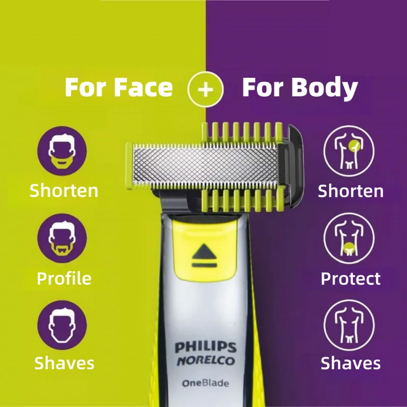 Philips Norelco OneBlade QP2630/70 Electric Shaver, Wet & Dry, Double Sided Blades, Contour-following technology
