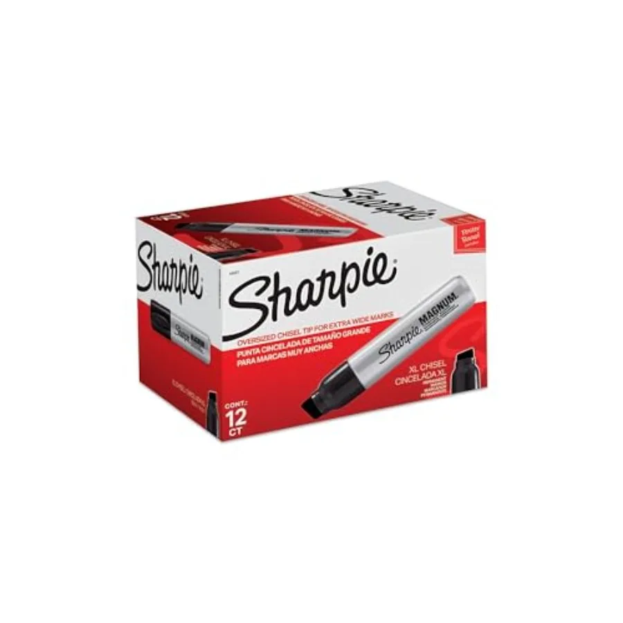

Sharpie Magnum Permanent Markers XL Chisel Tip Black 12/Pack