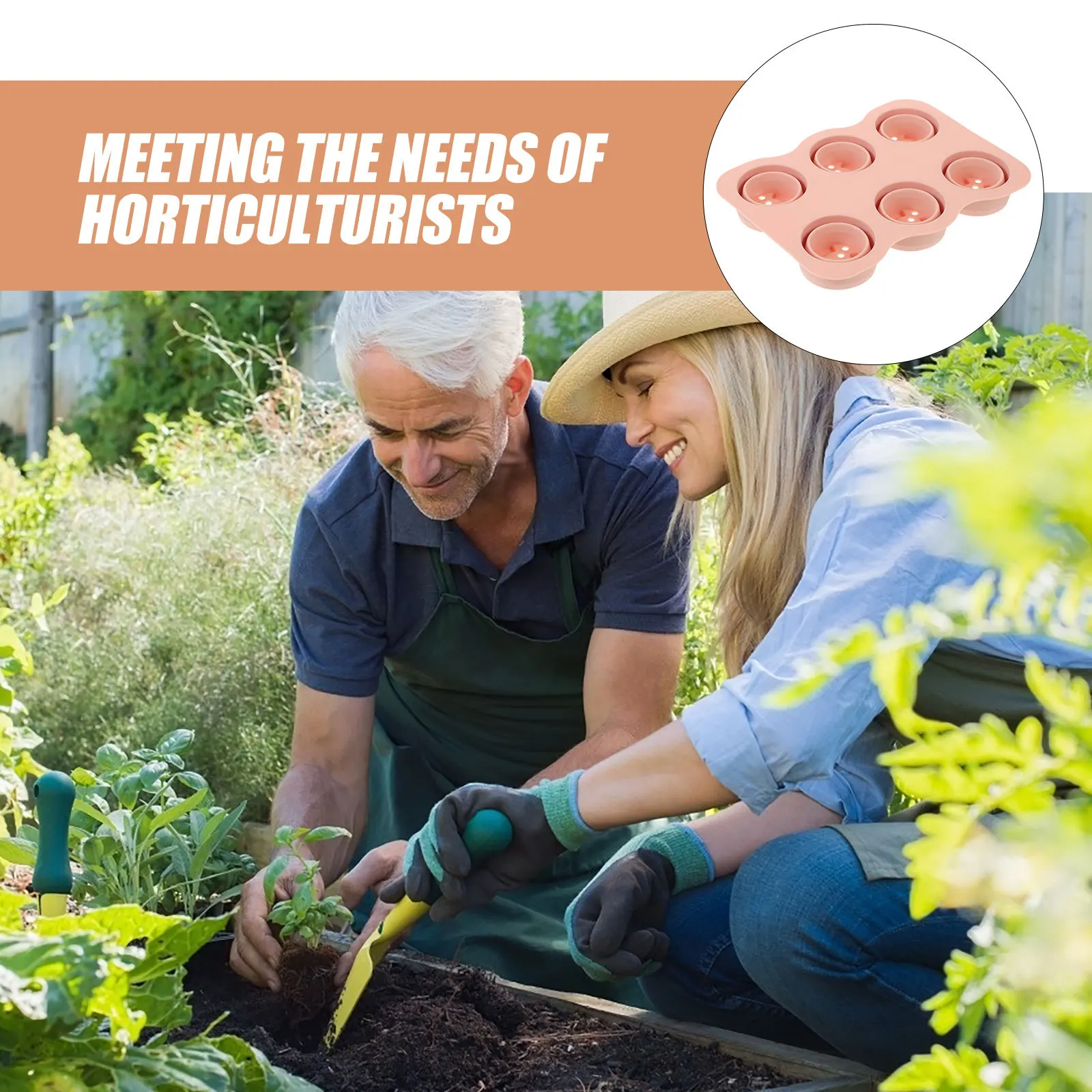 

2pcs Silicone Germination Trays 6-Holes Starter Tray For Indoor Sowing Vegetable Growing Garden Tool Plant Nursery Trays