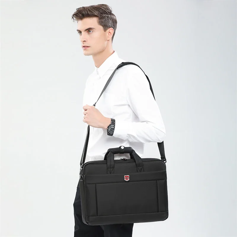 Maleta portátil impermeável para homens, bolsa de negócios de grande capacidade, moda casual, mensageiro, bolsa de ombro única, nova marca