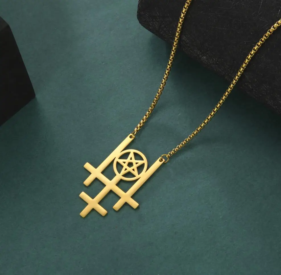 1PC David Star Pendant Necklace For Women Stainless Steel Jewelry Israel Jewish Chain Star of David Cross Choker Necklaces F1329