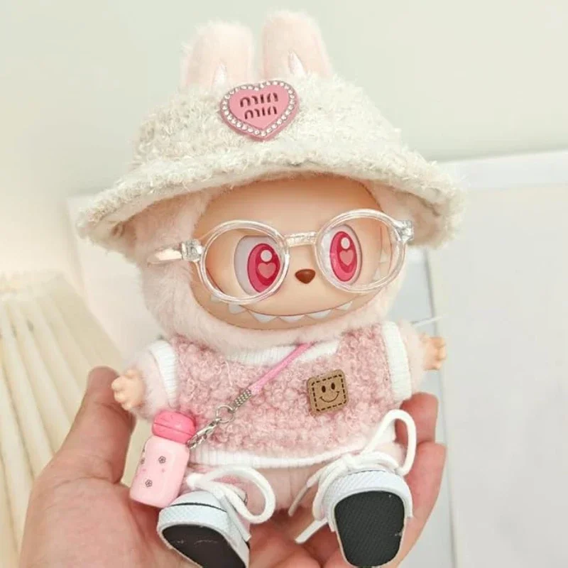 Mini Plush Doll'S Clothes Outfit Accessories For Korea Kpop Exo Labubu Idol V1 v2 Circle smile shirt Clothing Gift