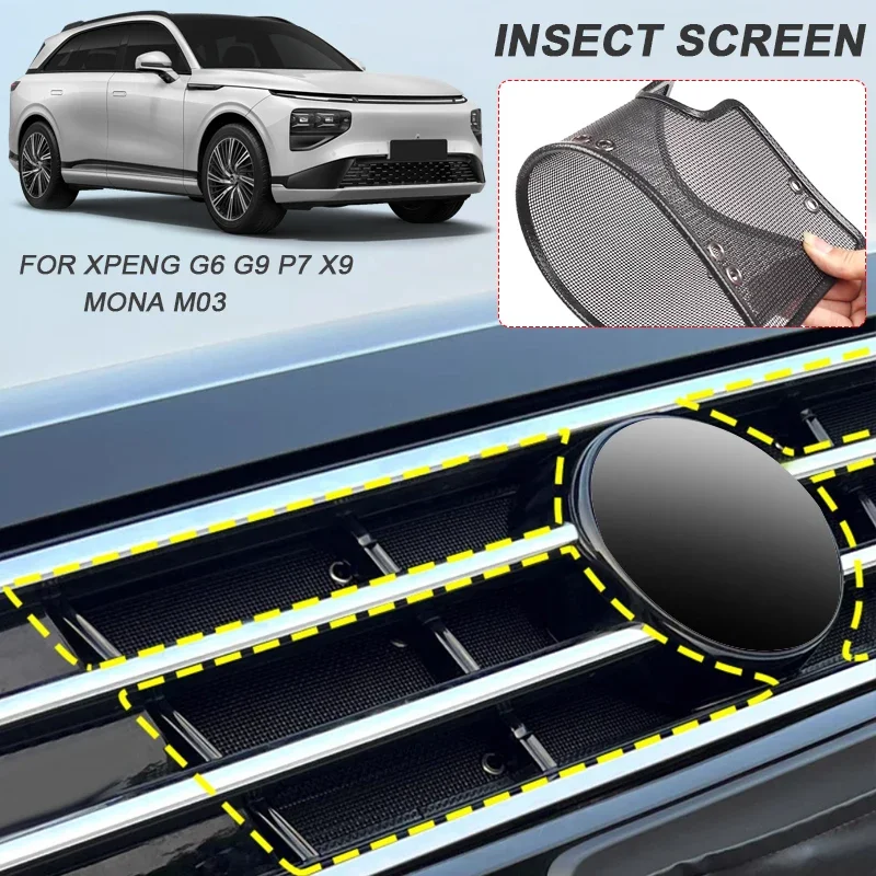 2PCS Car Insect-proof Air Inlet Protection Cover Airin Insert Net External Accessory For XPENG G6 G9 MONA M03 P7 X9 2023-2026