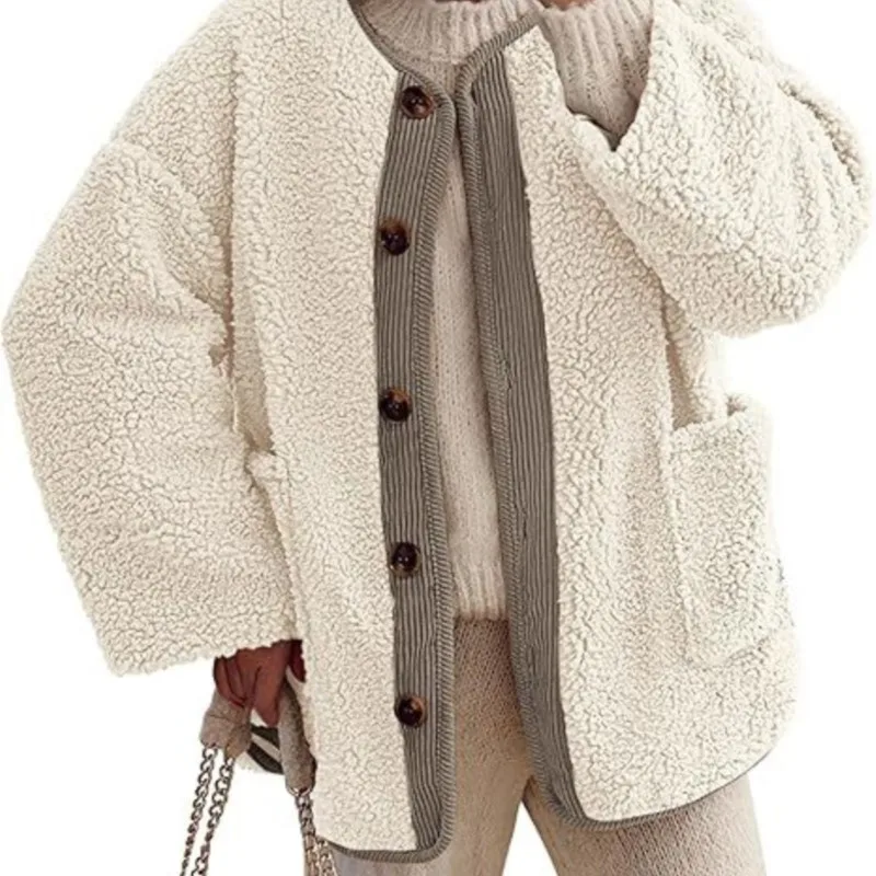 Manteaux pour femmes col rabattu à capuche poche ample épais chaud femme 2025 automne hiver élégant à la mode décontracté dame veste de rue