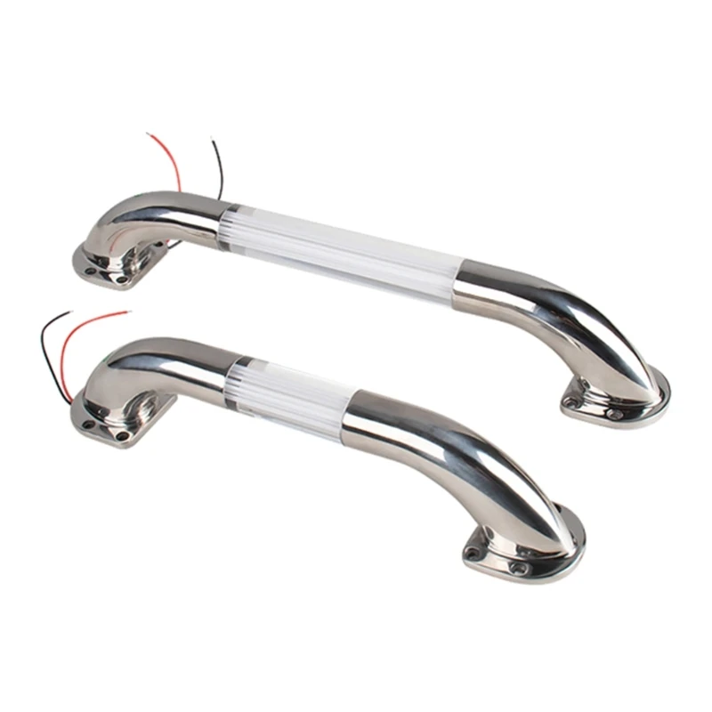 

Lighted Assist Handle,Stainless Steel Marine 13" 20'' Marine Grab Handle Handrail Polished Universals for RVs Trailer