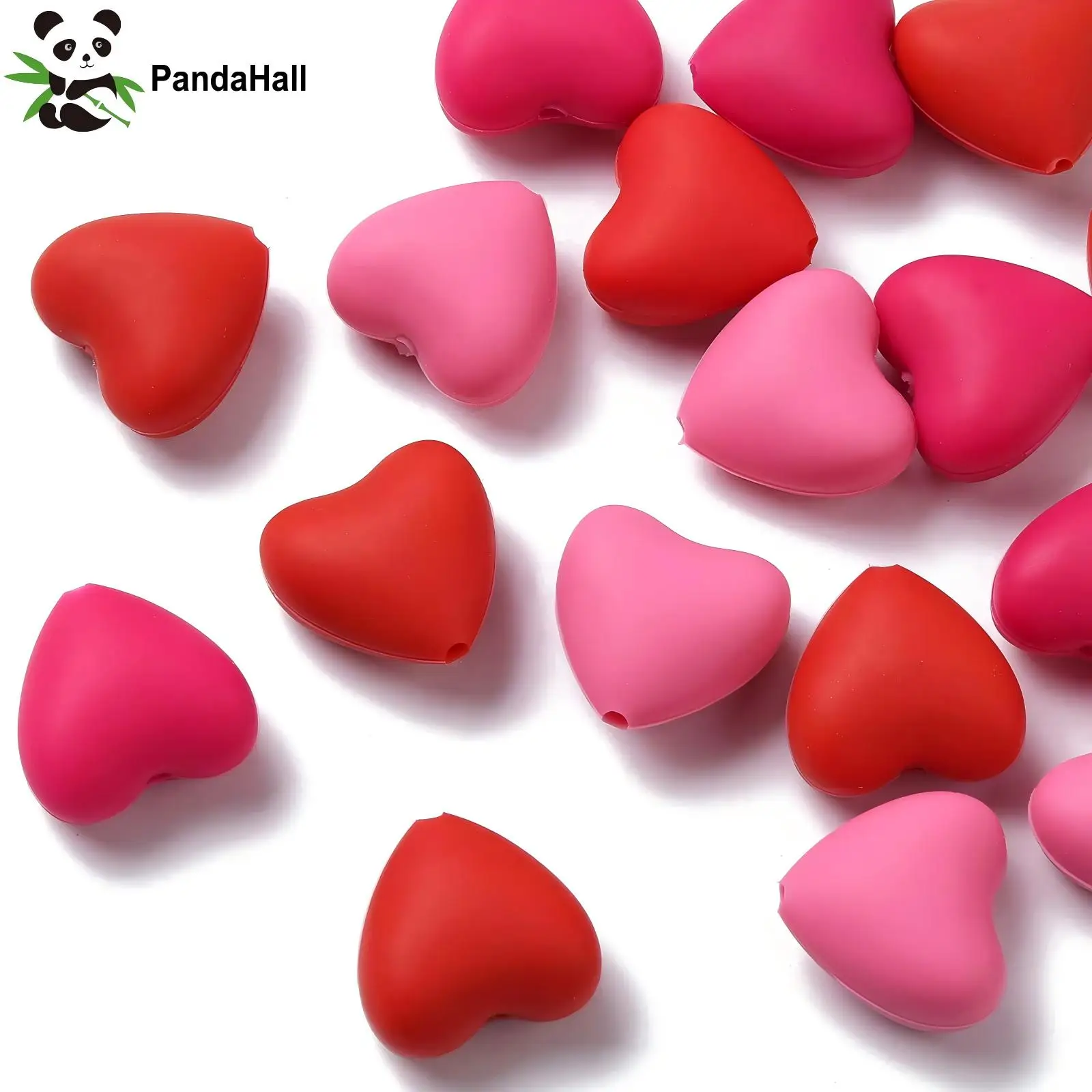 

Pandahall 30Pcs Heart Shape Silicone Beads Valentine's day Silicone Focal Beads Love Heart Spacer Beads for DIY Jewelry Making