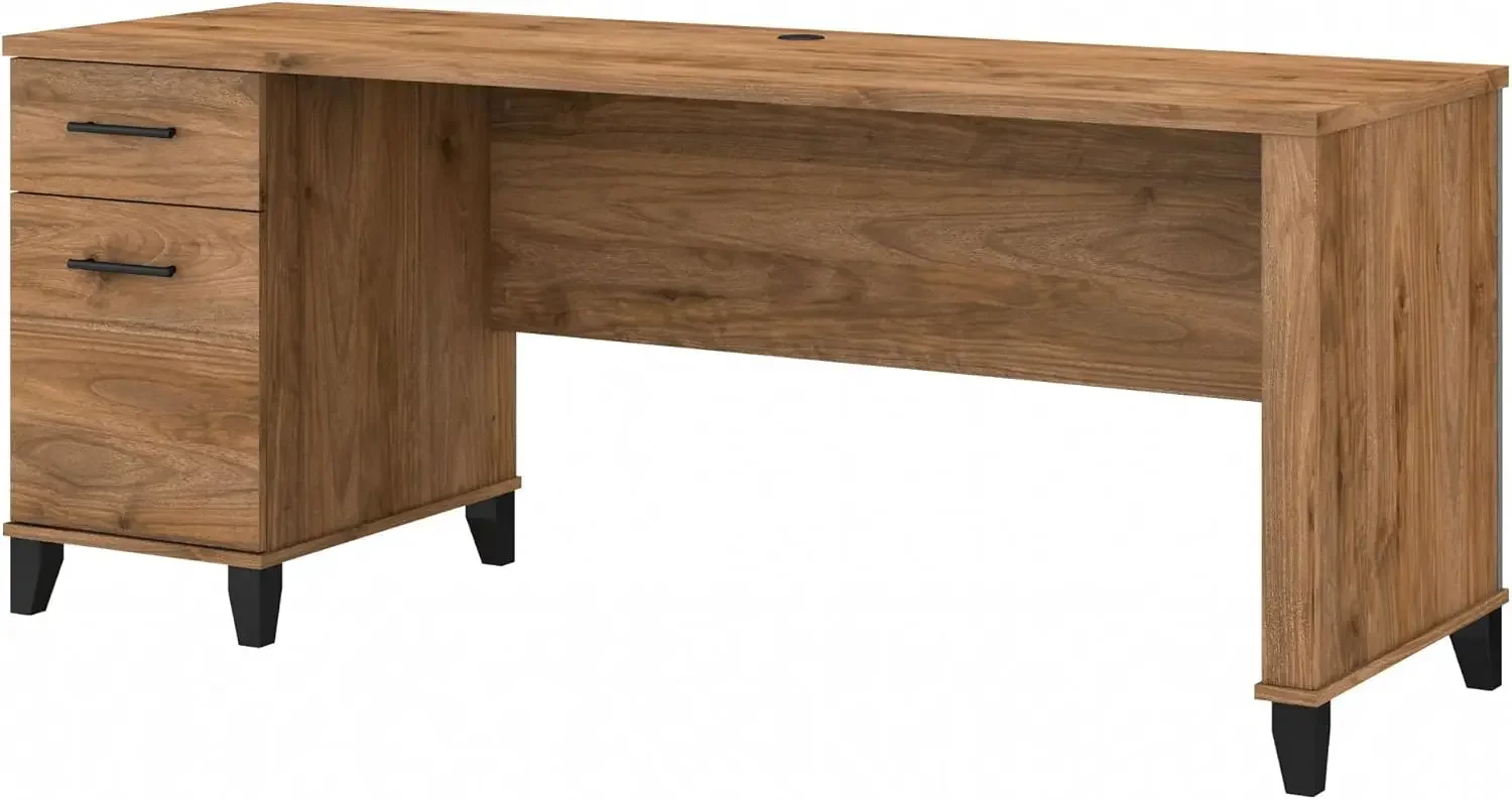 

Bush Furniture Somerset Computer Desk with Drawers | Large PC/Laptop Table for Home Office, 72W, Fresh Walnut