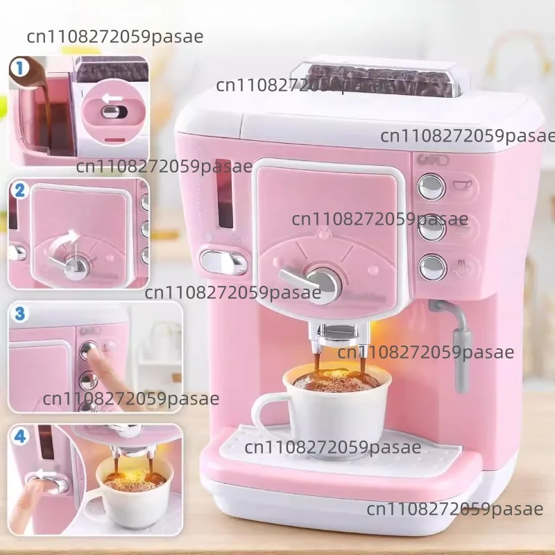 Original Sound and Light Electric Coffee Machine, Toy Set, with Water Tank, You Can Really Drink It.