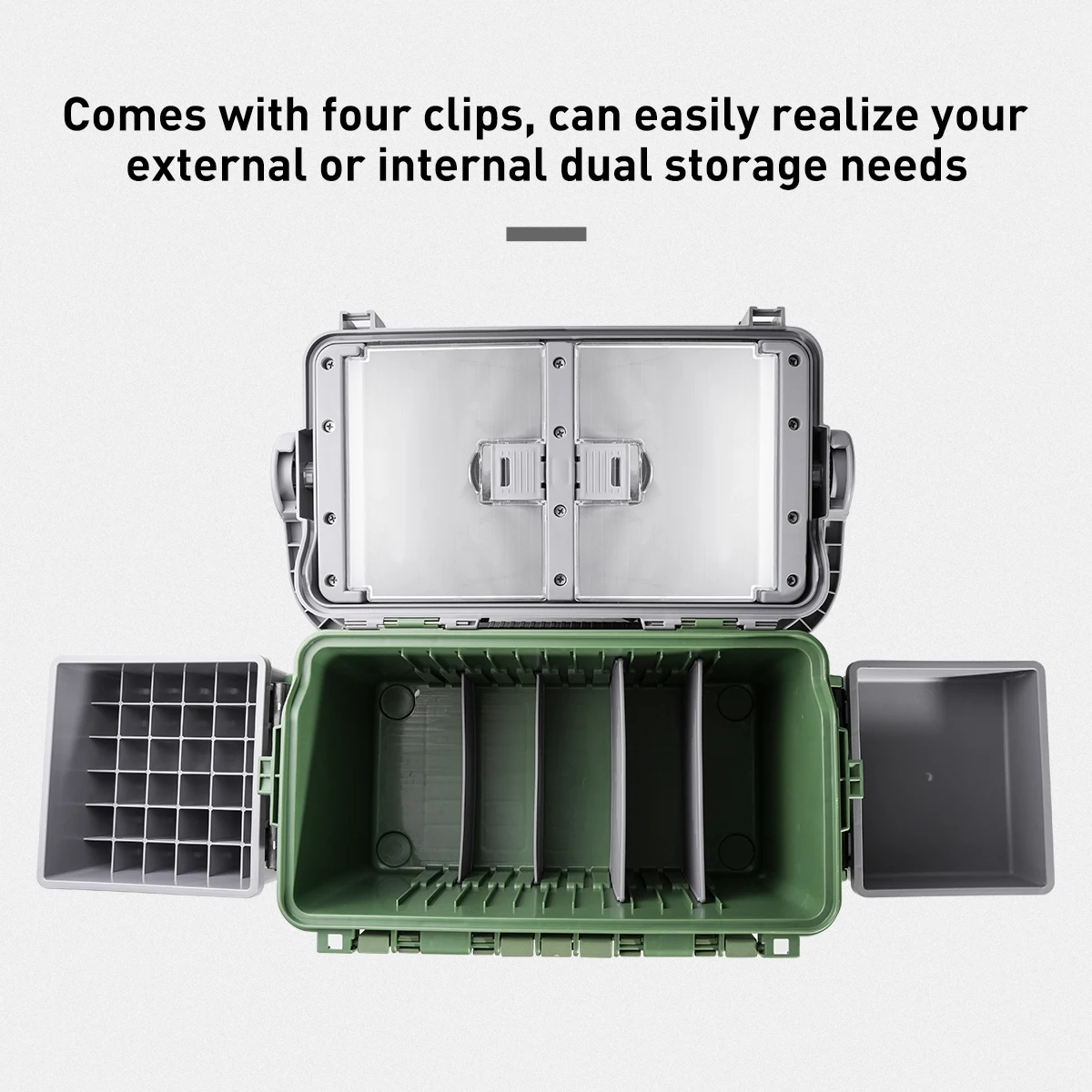 صندوق معالجة صيد كبير متعدد الوظائف، حامل قضيب، حامل أكواب، صندوق صيد بلاستيكي عالي الجودة #4