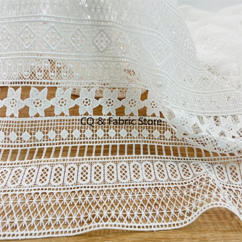 

Водорастворимая молочная шелковая кружевная ткань шириной 120 см с вышивкой для платья своими руками, одежды
