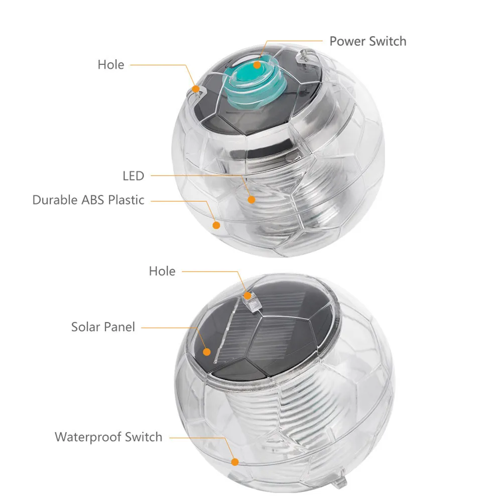 

2Pcs Solar Powered Floating Lamp Waterproof Bright Color Changing Light Pond Decoration Garden Lighting Floating Light