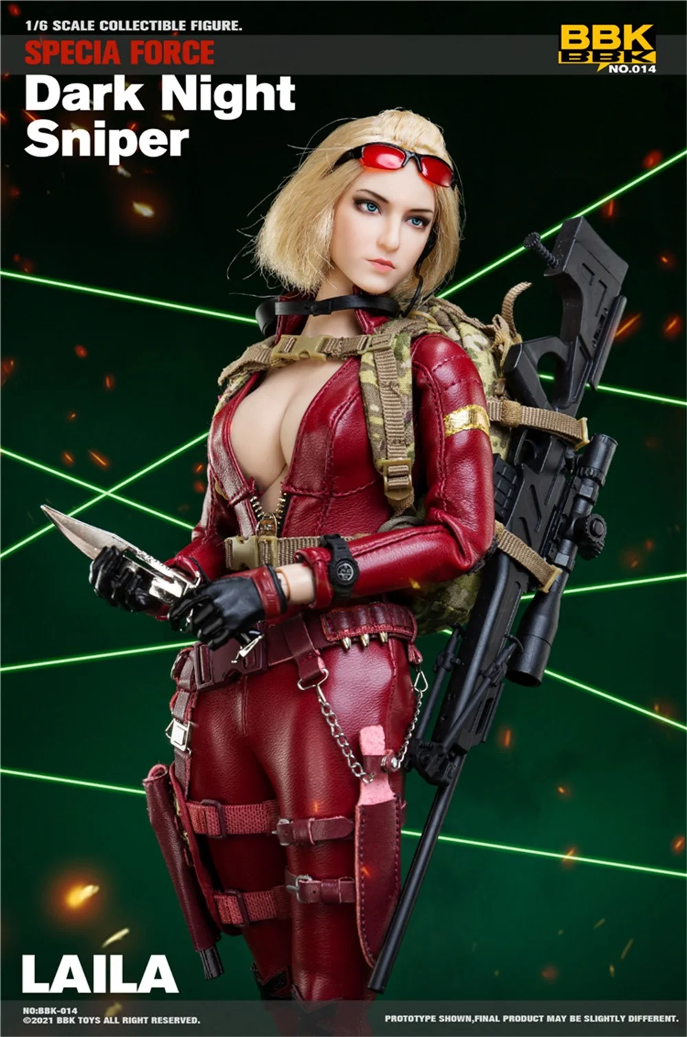 

1/6 BBK BBK014 Female Sexy Beauty Dark Night Sniper Laila Full Set Moveable Action Figure Set Gift For Fans Collectable