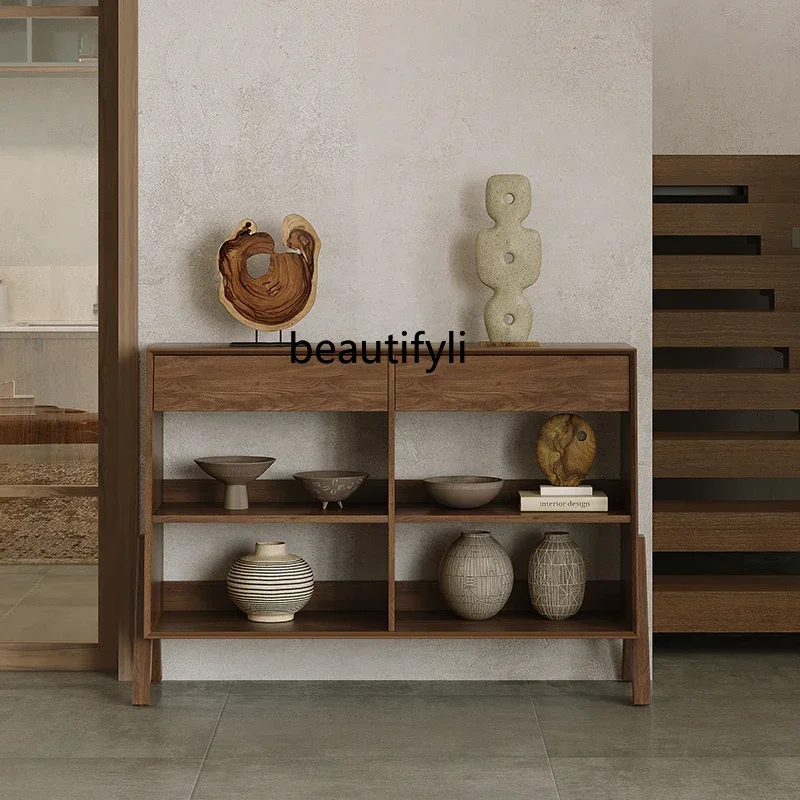 

Solid wood chest, living room, household storage, tea cabinet, retro storage and storage combination, entrance cabinet5203