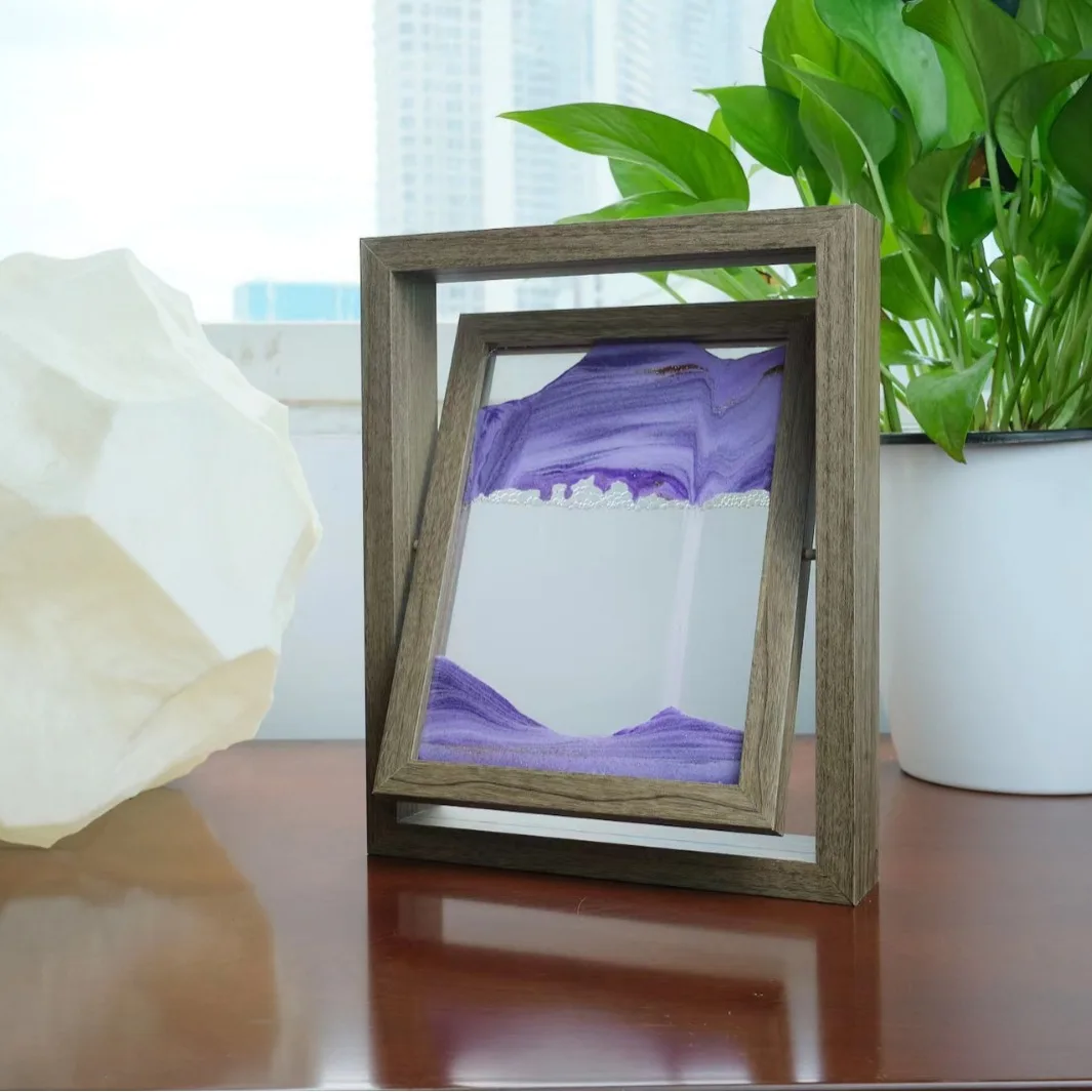 

Kinetic Sandscape Moving Sand Art Picture 3D Dynamic Quicksand Liquid Hourglass Flowing Sand Painting Home Decor Gifts