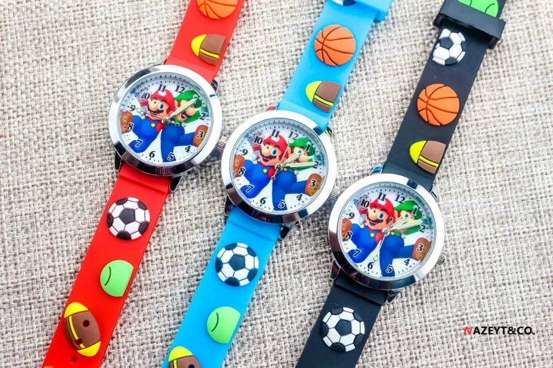 Reloj de silicona de Super Mario Brothers para niños, reloj electrónico de cuarzo, personaje de juego de Anime de dibujos animados en 3D, regalos de