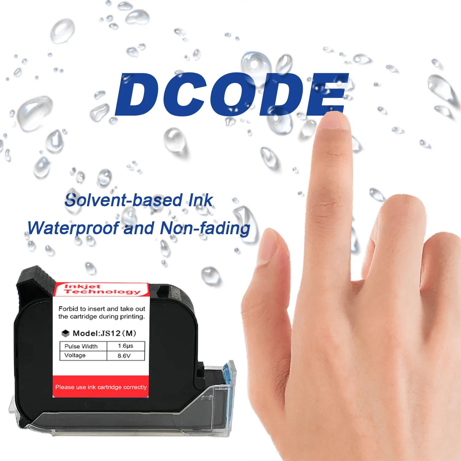 Imagem -03 - Dcode-cartucho de Tinta para Impressora Portátil Solvente Ecológico Rápido Impressora a Jato de Tinta Térmica Js10 Preto 600dpi 127 mm 110 Peças