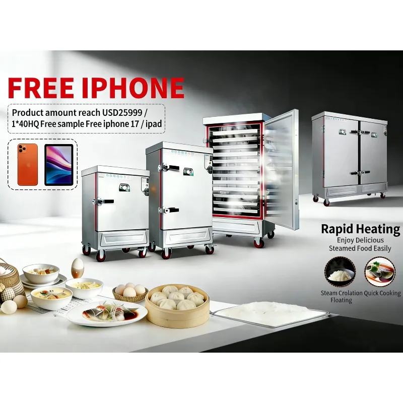 High Quality 8 Trays Electric Cooking Rice Food Steamers Industrial Rice Steamer for Restaurant Equipment