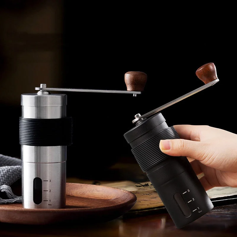 Bar Style Metal Manual Coffee Grinder, Foldable Handle with Stainless Steel Conical Burr