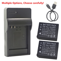 CGA-S007 Battery or Charger for Panasonic CGR-S007 DMW-BCD10 LUMIX DMC-TZ1 TZ2 TZ3 TZ4 TZ5 TZ1 TZ15 TZ50