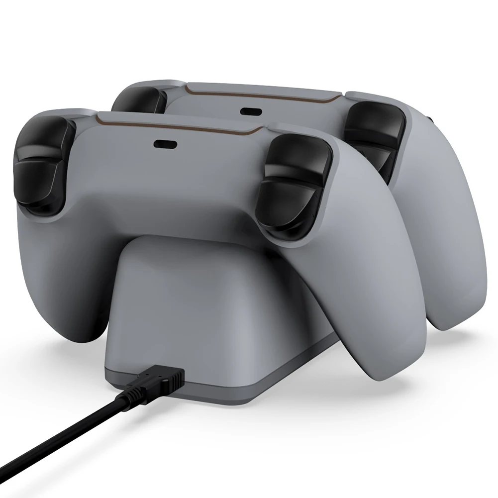 สีเทา Controller Charger สําหรับ PS5 Dual Fast CHARGING Station Dock สําหรับ PlayStation 5 Wireless Controller 30th ANNIVERSARY สีเทา