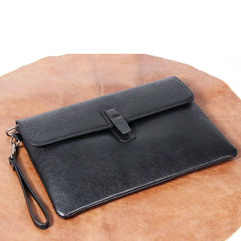 Cowhide Business Clutches for Men Genuine Leather Clutch Bag Large Capacity Purse High Quality Wallet Pouch Luxury Envelope Bags