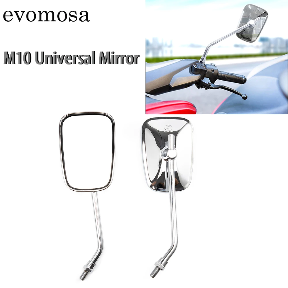 360 Degrees Adjustment 10MM Chrome Motorcycle Rear View Mirrors ATV Side Mirrors For Dirt Bike Scooter Moped Tricycle Quads