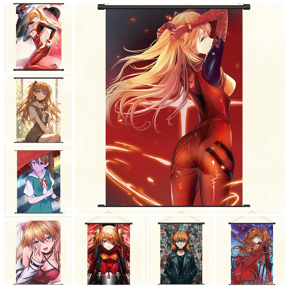 Asuka Langley Soryu EVA Evangelions Decoration Picture Mural Anime Scroll Painting Cartoon Comics Poster Canvas Wallpaper Prints