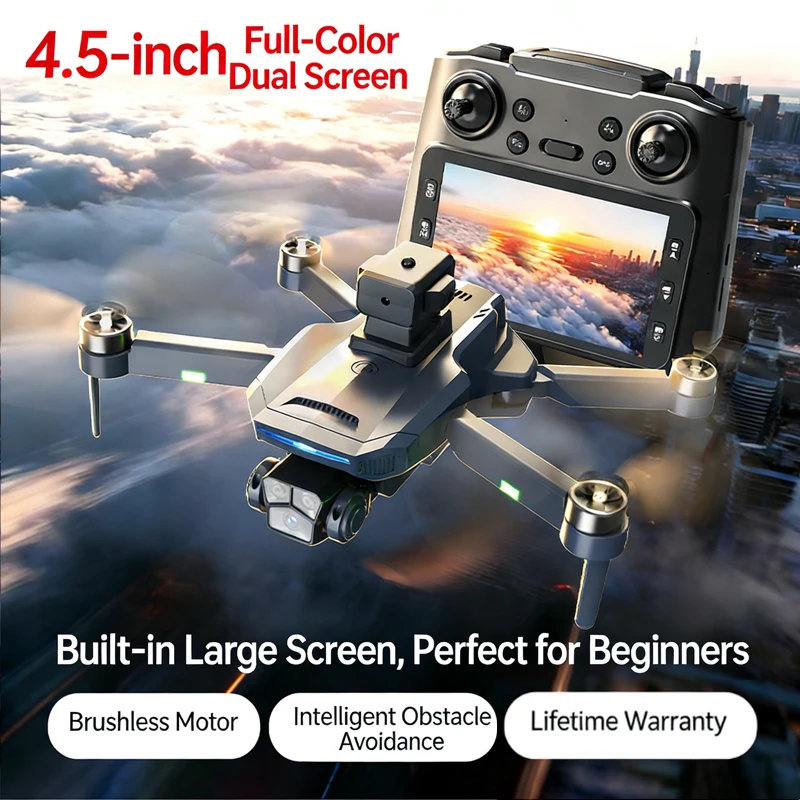 Dowellin X26 Brushless Drone Kid Gift Aerial Photography Obstacle Avoidance Optical Flow Large Screen Remote Control Toy GIifs