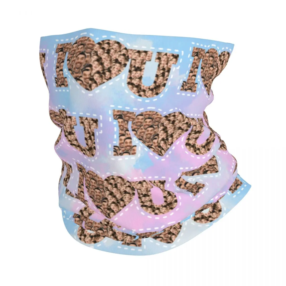 

Бандана на заказ I Love You для лица, зимняя теплая повязка на шею, мужской ветрозащитный шарф для лица для лыж, гетры на День святого Валентина, повязка на голову