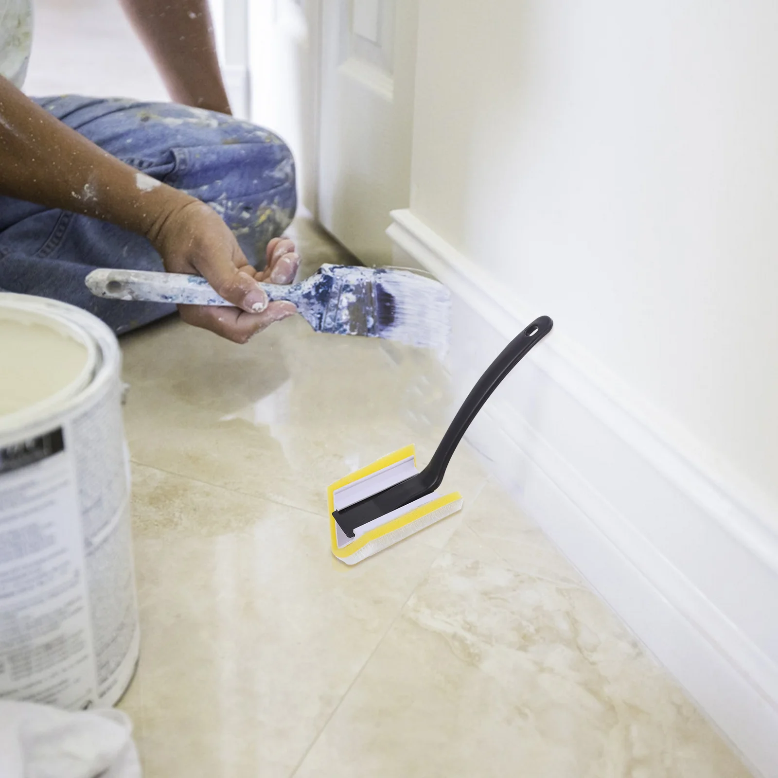 1 Unit Wall Painting Edge Brush Flexible Bristles for Seamless Blending Sharp Angle Cut Perfect for Window Frame and Door Trim