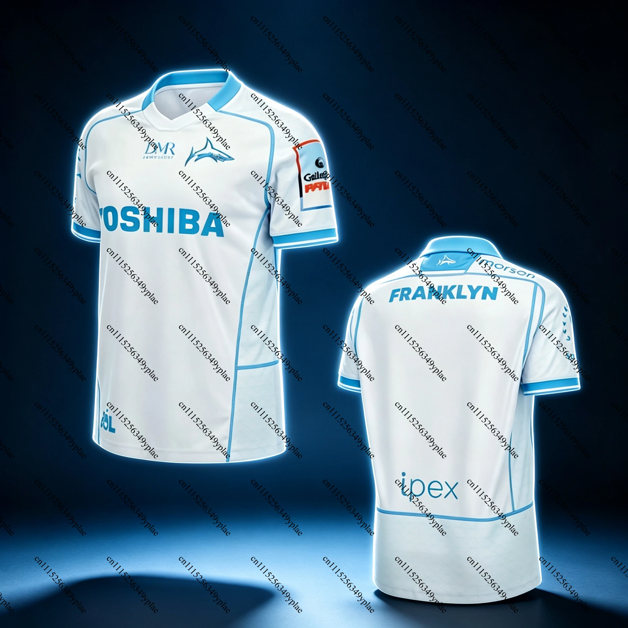 2026/27 Season Sale Sharks Unisex Rugby Jersey, Men 3D Print Mesh Quick Drying Breathable Football Jersey Shirt