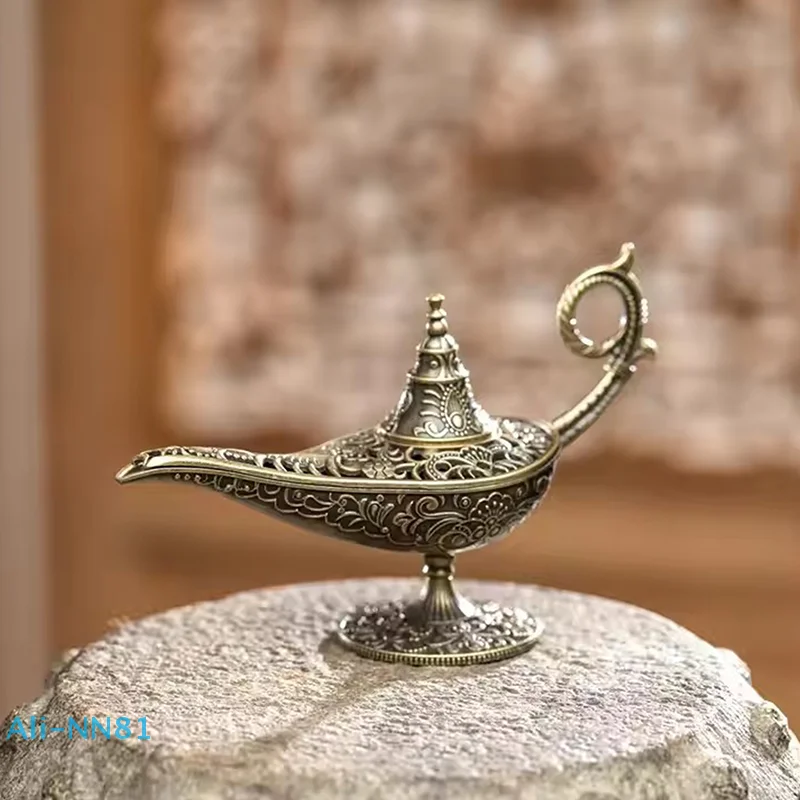 【M】 1 Stück arabischer Weihrauchbrenner im antiken Stil, Lampe aus Metall, duftender und duftender Kerzenhalter, Heimdekoration, Geschenk