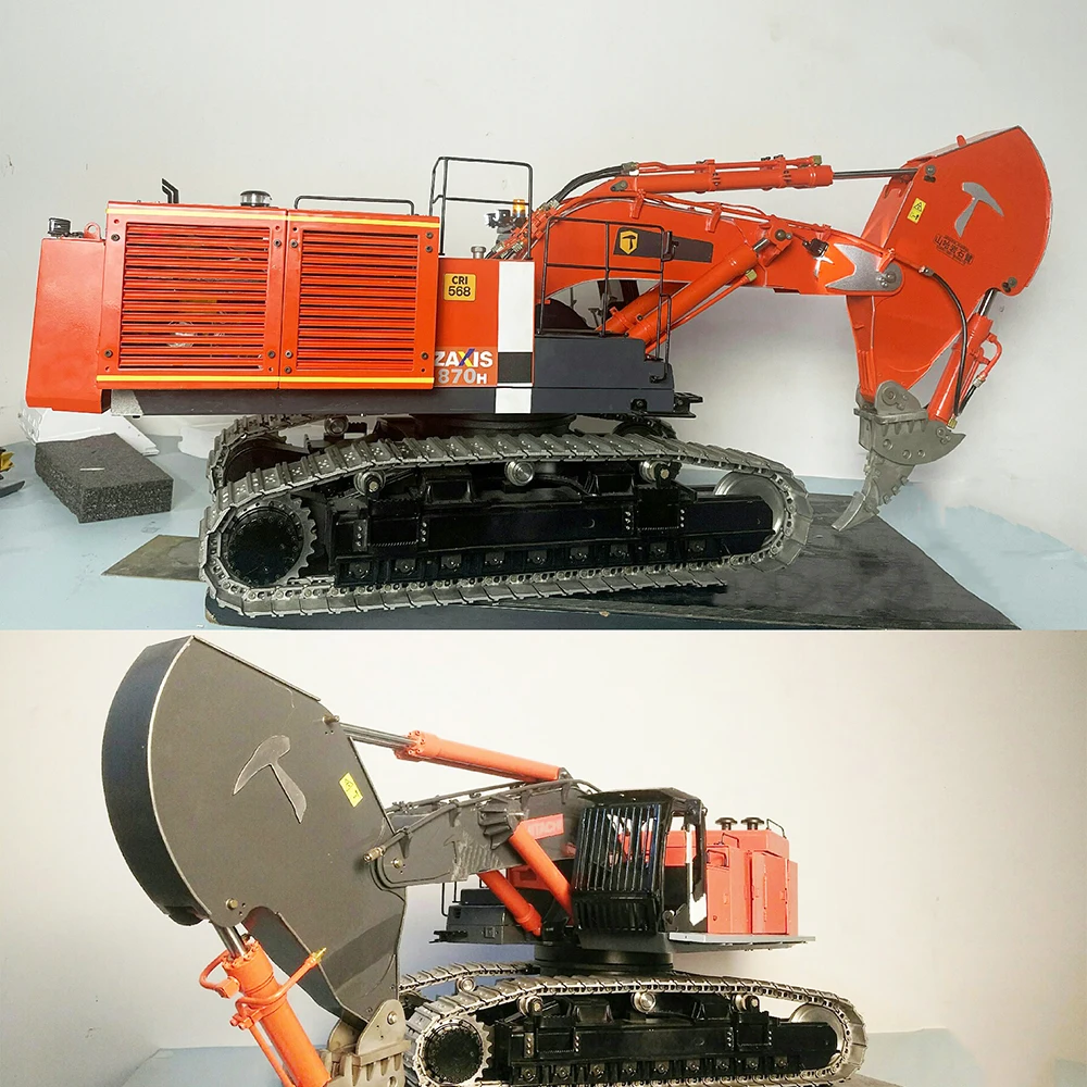 1/14 870H Rock Arm Hydraulic Excavator Model Heavy Duty Remote Control Engineering Machinery Model with Light Toys