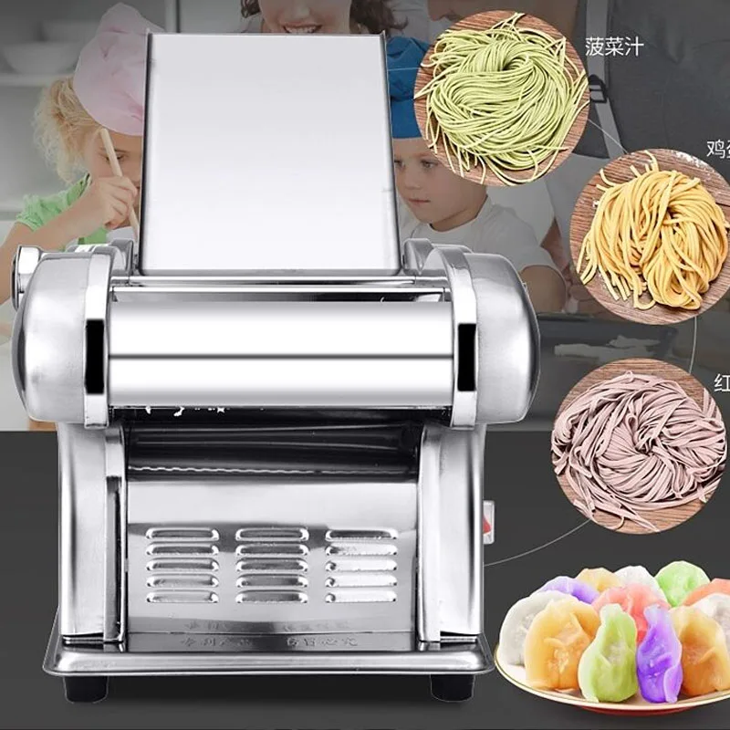 

Electric Noodle Dumpling Wrapper Maker Machine Pasta Noodle Machine Commercial Household Stainless Steel Noodle Press Machine