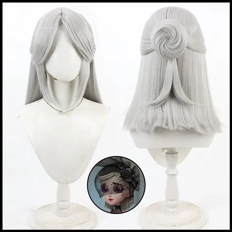 Identité V parfumeur Cosplay Costume perruque affection fatale Vera Nair Blace dentelle robe nœud papillon bas ensemble complet femmes fille carnaval