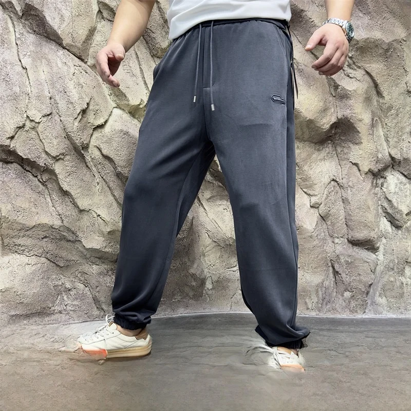 

Мужские свободные спортивные штаны из медного аммиачного волокна Cool Feeling, молодежные повседневные брюки, длинные брюки с прямыми штанинами, летняя одежда