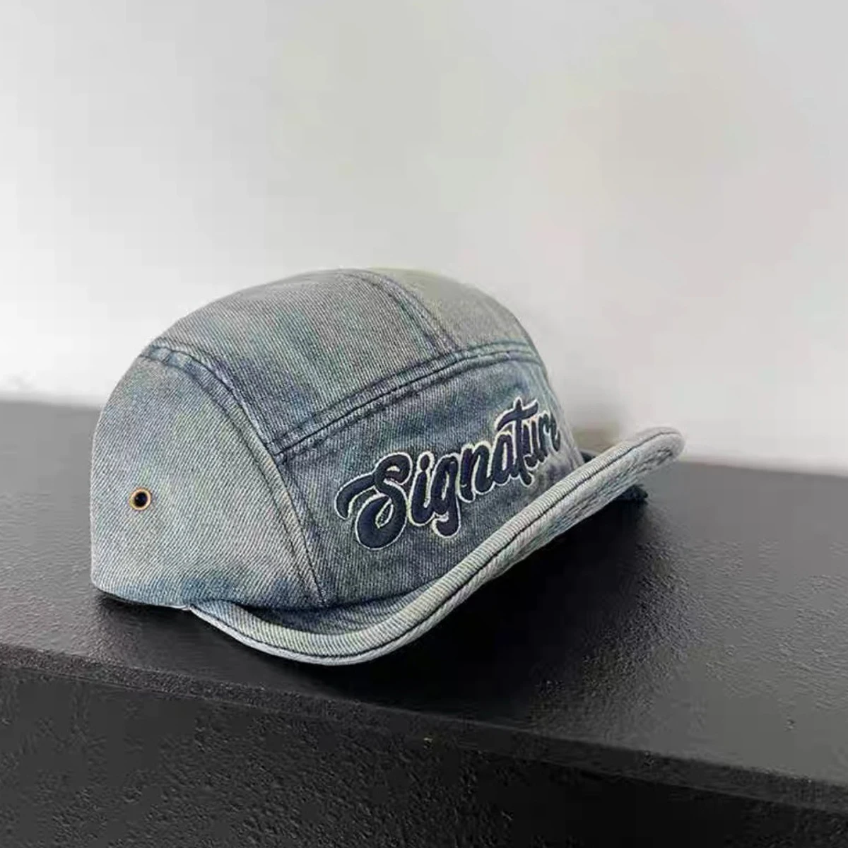 1PC Vintage Style Street Soft Brim Cap, Breathable Sun Protection Outdoor Baseball Cap