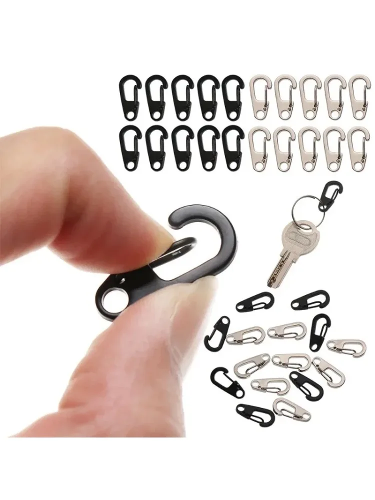 Mini Klipsy Sprężynowe ze Stopu Metali na Breloczek 4/10 szt. - Narzędzie EDC do Przetrwania, Klamra do Zawieszania — zdjęcie 2