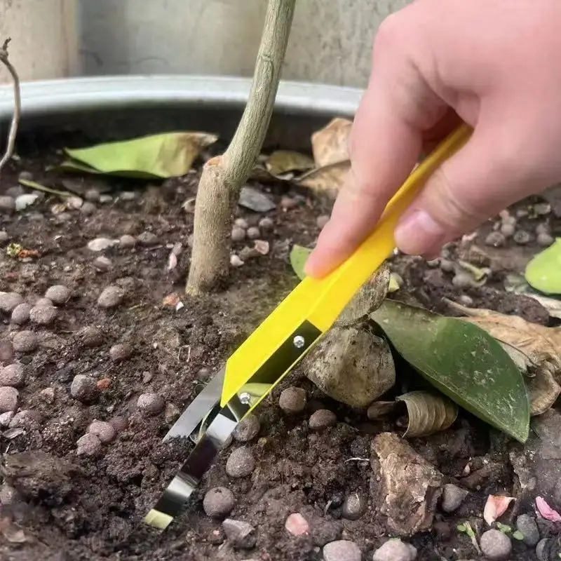 آلة إزالة الأعشاب الضارة ذات سوار معصم للحديقة مع أطراف شوكة قوية على شكل حرف V، مناسبة لإزالة الأعشاب الضارة وإزالة التربة #5