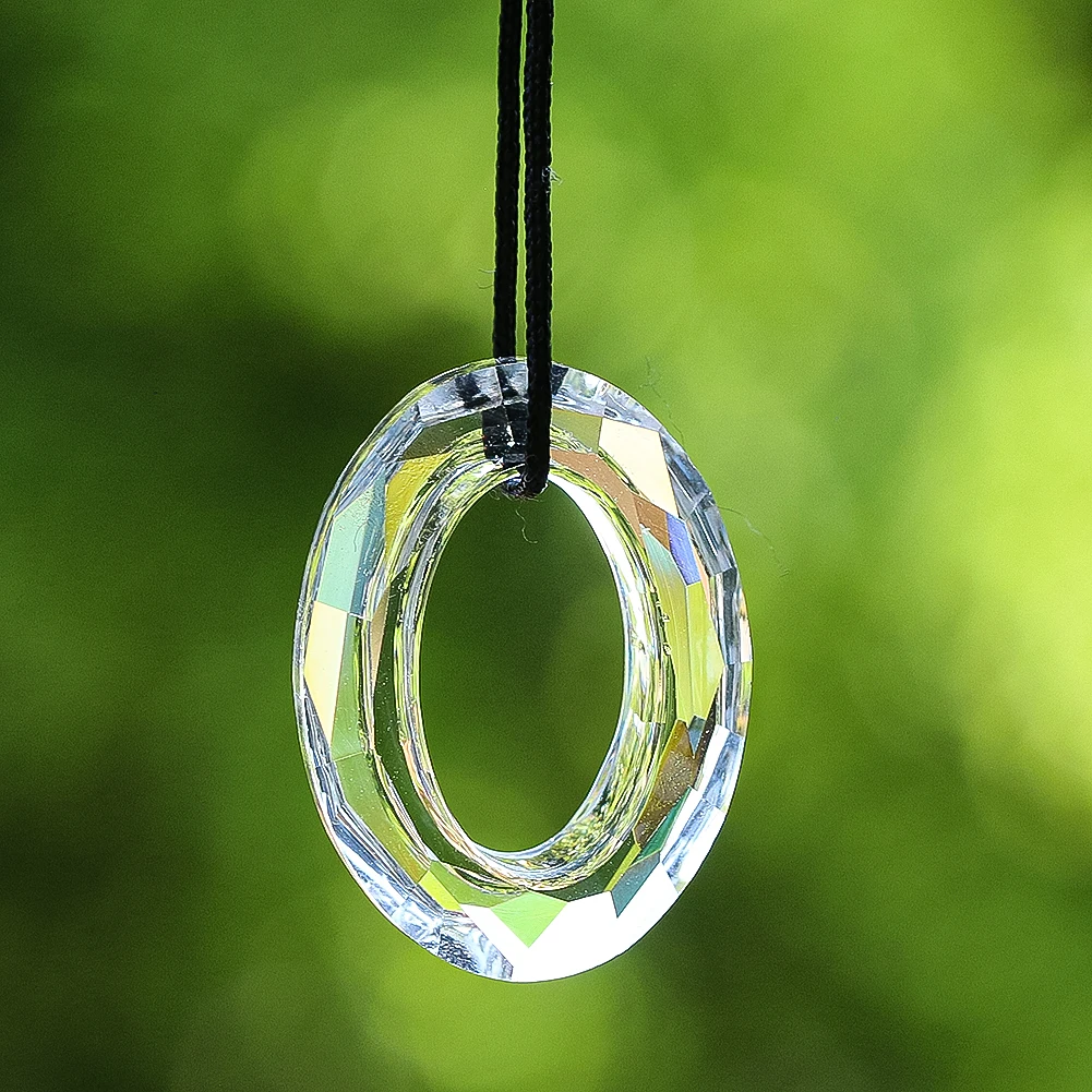 1PC 33MM Clear Crystal Circle hanging ornament prismatic Suncatcher accessories for chandeliers DIY home accessories